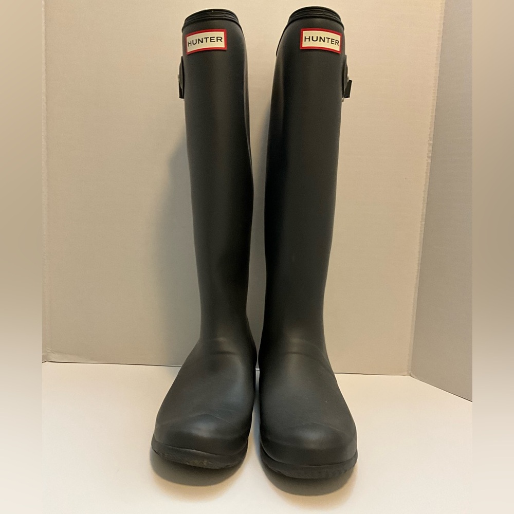 Hunter Black Tall Rain Boots - Picture 7 of 11